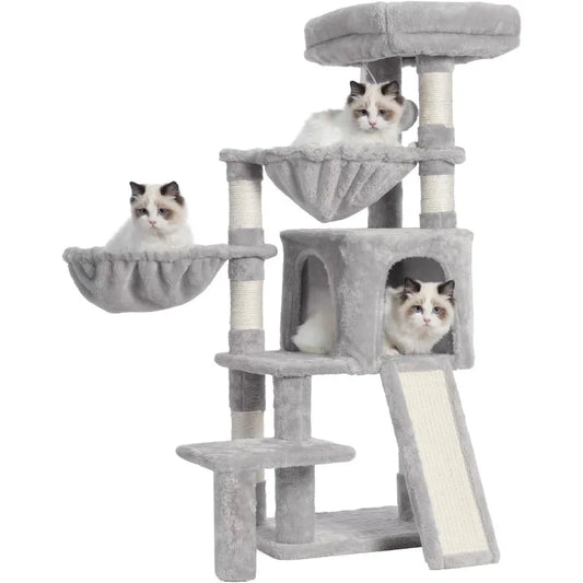 Cat Tree, Cat Tower with Condo, 2 Baskets, Large Platform, Scratch Board, Cat Scratching Posts for Indoor Cats
