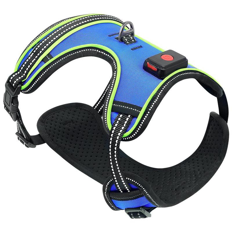 Rechargeable LED Light up Dog Harness, 1 Box Adjustable Pet Harness with Leash, Pet Supplies for Small Medium Large Dogs