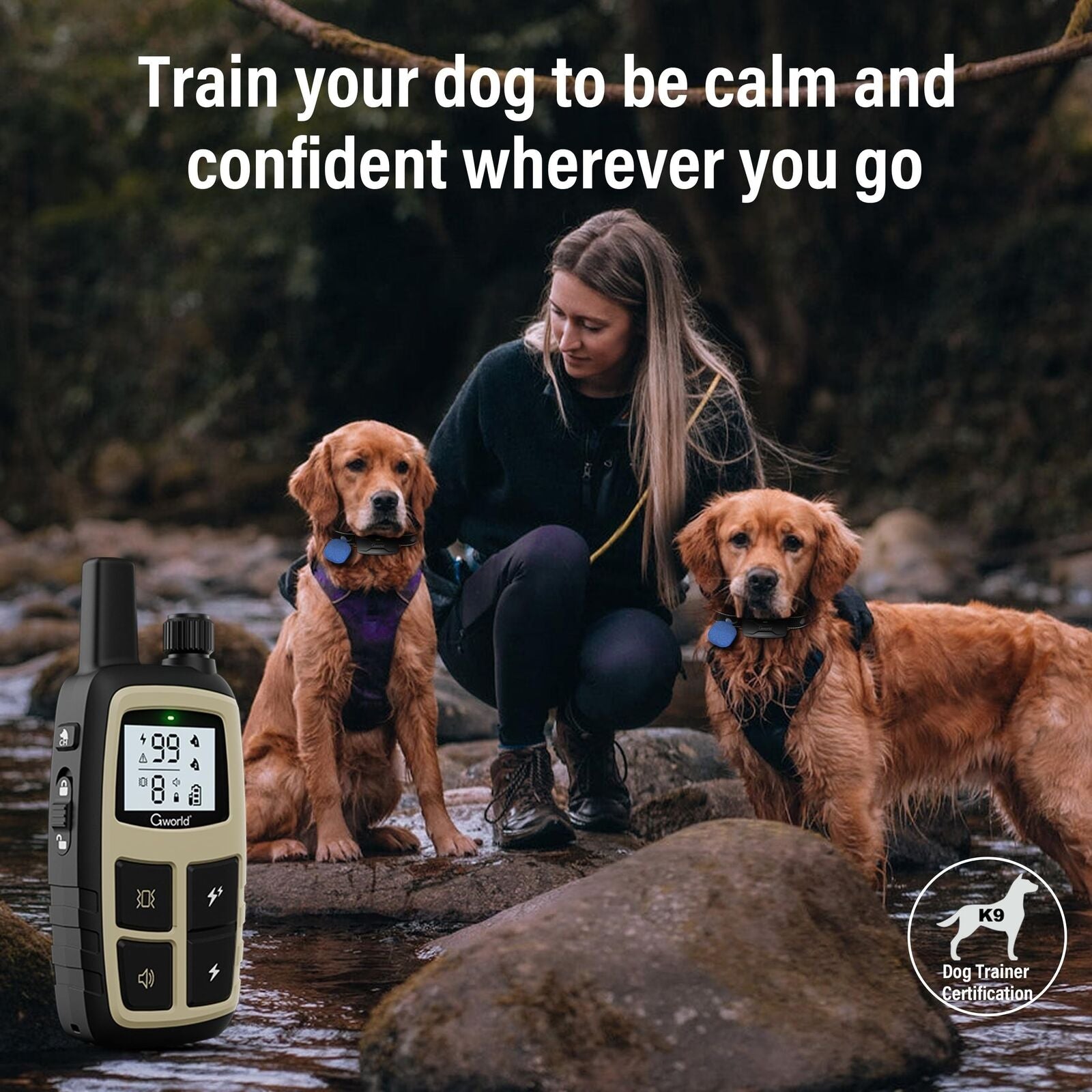 Dog Shock Collar, GPS Trackers for Dogs (Only Ios) with Smart Tracker Itag Do...