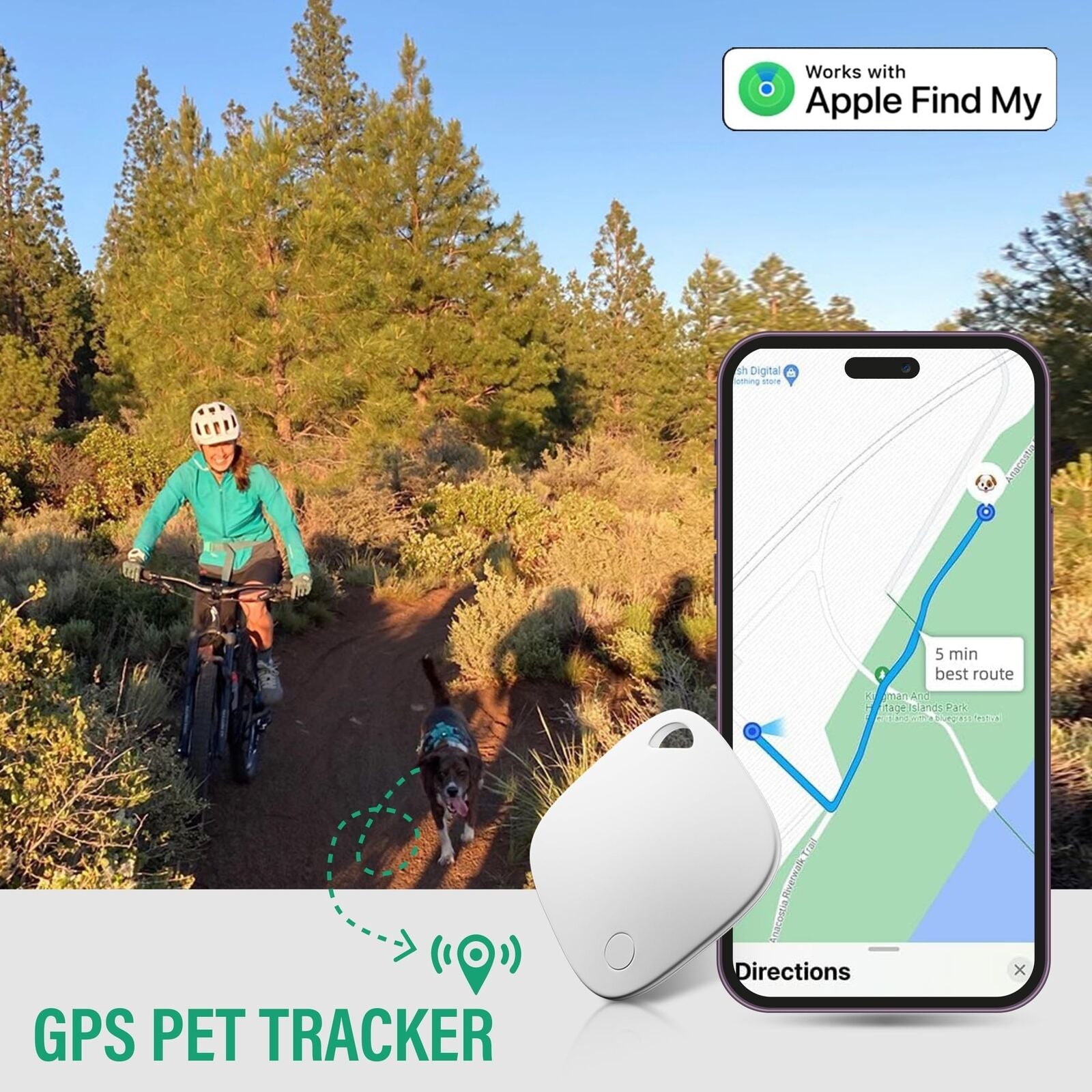 Dog Shock Collar, GPS Trackers for Dogs (Only Ios) with Smart Tracker Itag Do...