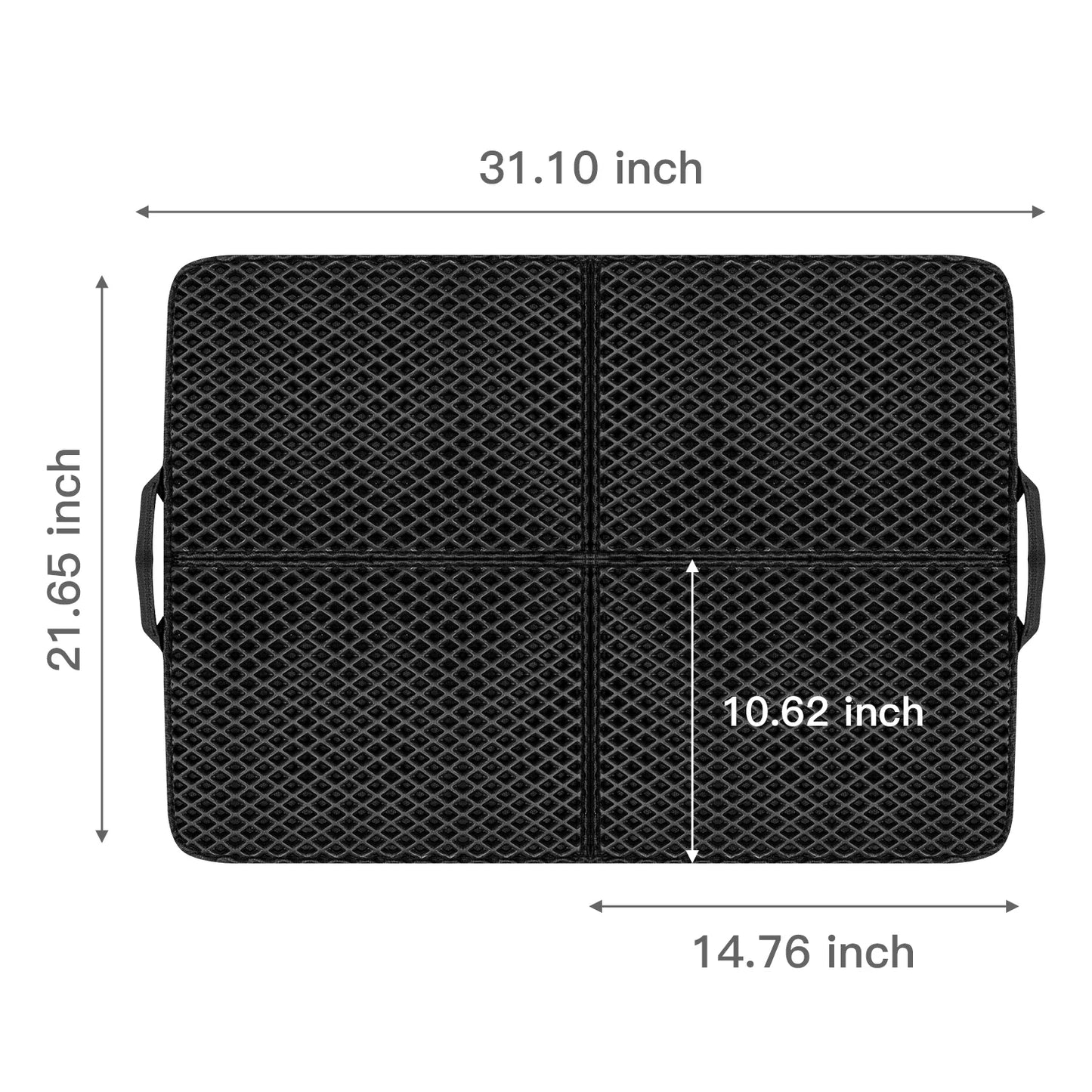 Foldable Large Double Layer Cat Litter Trapping Mat with Handles,30" X 23.6", Grey