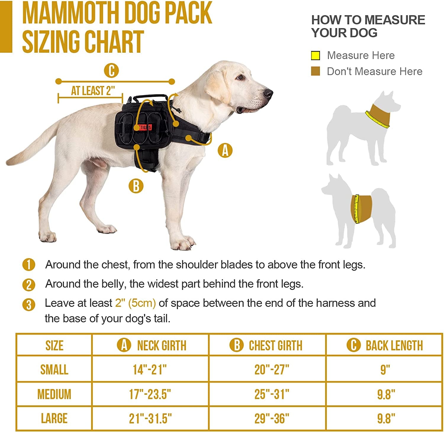 Dog Backpack for Medium & Large Dogs, Nylon Backpack for Dogs Tactical Pet Backpack with Side Pockets for Hiking Walking Training Running (Black, Large)