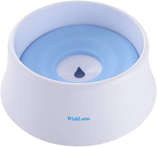 Dog Water Bowl with Floating Disk Spill Proof Water Bowl,  Anti-Overturn/Anti-Dust/Anti-Choking Anti-Overflow Bowl to Slow down Drinking Speed for Dogs and Cats,40 Oz (Blue)