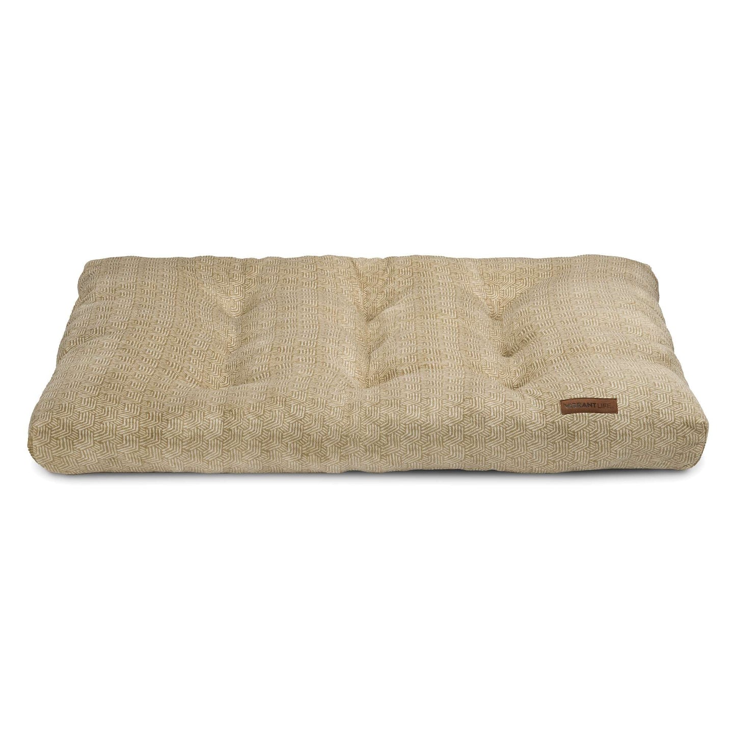 (2 Pack)  Extra Large Dog Bed, Tufted Plush, Tan, 38" X 48"