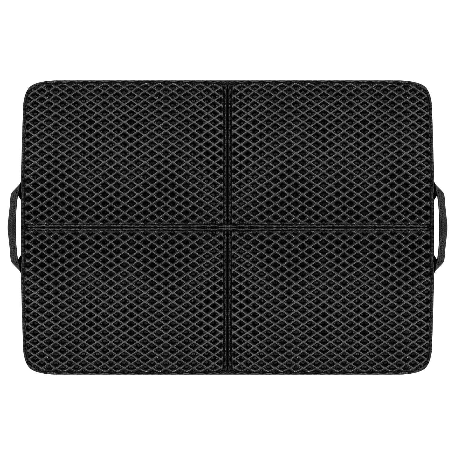 Foldable Large Double Layer Cat Litter Trapping Mat with Handles,30" X 23.6", Grey