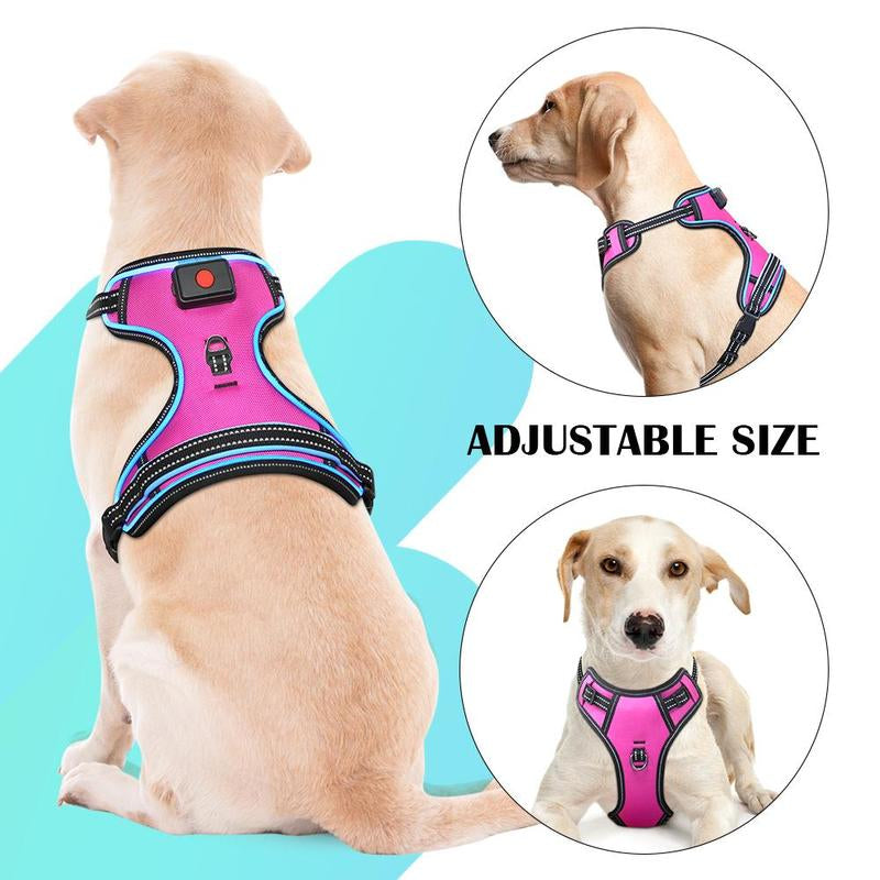 Rechargeable LED Light up Dog Harness, 1 Box Adjustable Pet Harness with Leash, Pet Supplies for Small Medium Large Dogs